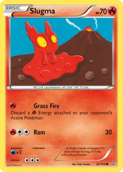 Slugma Pokemon card from Primal Clash