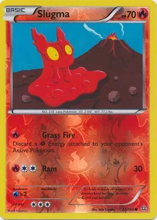 Slugma Reverse Holo Pokemon card from Primal Clash