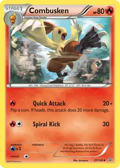 Combusken Pokemon card from Primal Clash