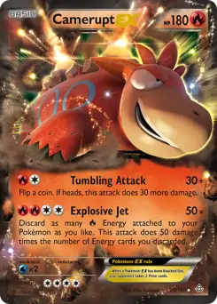 Camerupt EX Pokemon card from Primal Clash