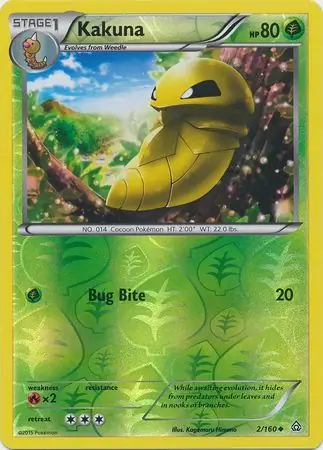 Kakuna Reverse Holo Pokemon card from Primal Clash