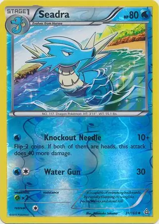 Seadra Reverse Holo Pokemon card from Primal Clash