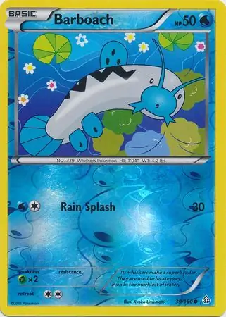 Barboach Reverse Holo Pokemon card from Primal Clash