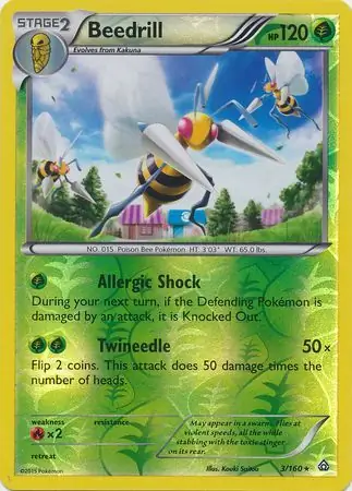 Beedrill Reverse Holo Pokemon card from Primal Clash