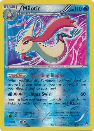 Milotic Reverse Holo Pokemon card from Primal Clash