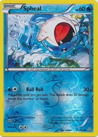 Spheal Reverse Holo Pokemon card from Primal Clash