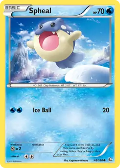 Spheal Pokemon card from Primal Clash