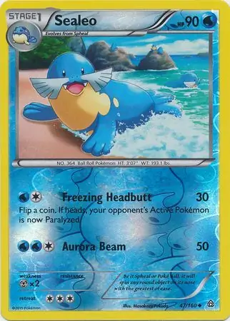 Sealeo Reverse Holo Pokemon card from Primal Clash