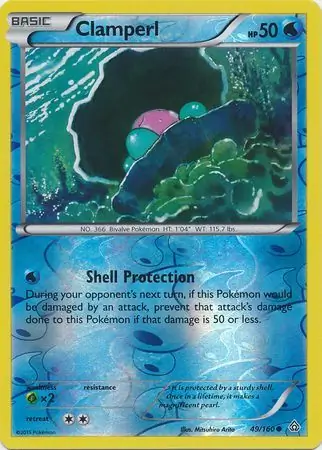 Clamperl Reverse Holo Pokemon card from Primal Clash