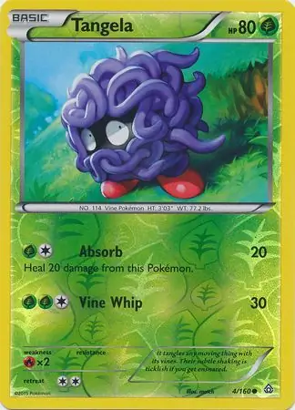 Tangela Reverse Holo Pokemon card from Primal Clash