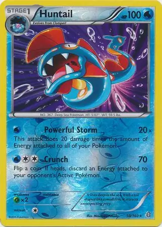 Huntail Reverse Holo Pokemon card from Primal Clash