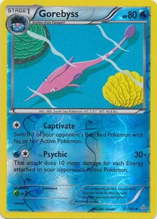 Gorebyss Reverse Holo Pokemon card from Primal Clash
