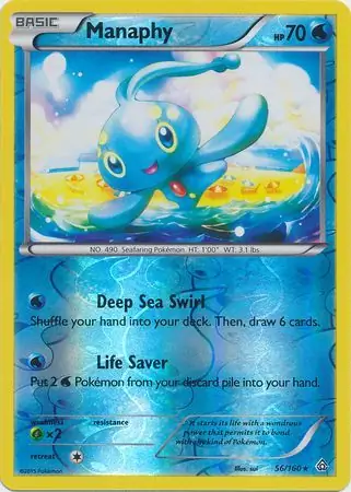 Manaphy Reverse Holo Pokemon card from Primal Clash