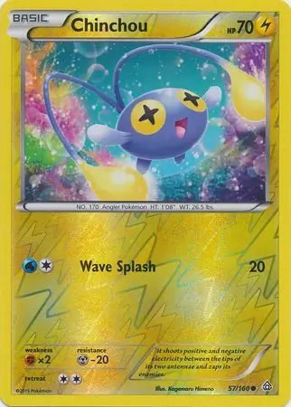 Chinchou Reverse Holo Pokemon card from Primal Clash