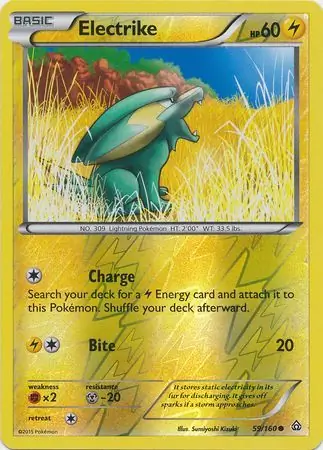 Electrike Reverse Holo Pokemon card from Primal Clash