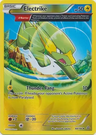 Electrike Reverse Holo Pokemon card from Primal Clash