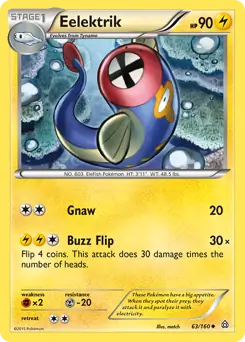 Eelektrik Pokemon card from Primal Clash