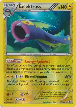Eelektross Reverse Holo Pokemon card from Primal Clash