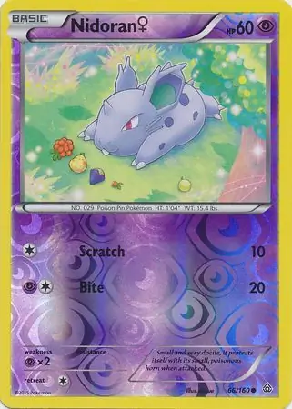 Nidoran Reverse Holo Pokemon card from Primal Clash