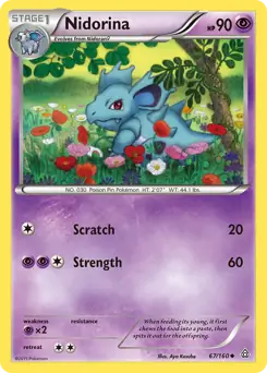Nidorina Pokemon card from Primal Clash