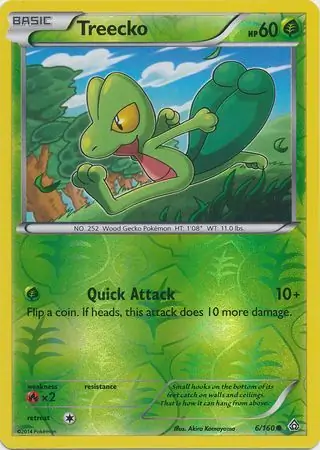 Treecko Reverse Holo Pokemon card from Primal Clash