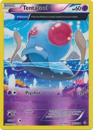 Tentacool Reverse Holo Pokemon card from Primal Clash