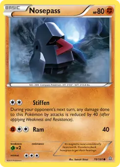 Nosepass Pokemon card from Primal Clash