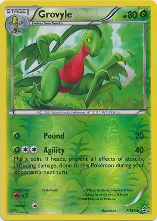Grovyle Reverse Holo Pokemon card from Primal Clash
