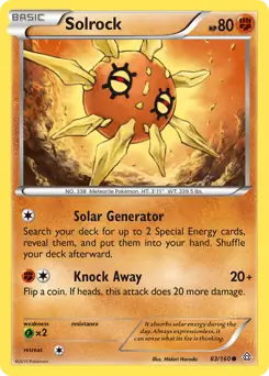 Solrock Pokemon card from Primal Clash