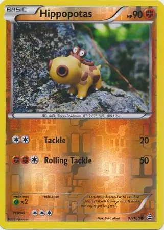 Hippopotas Reverse Holo Pokemon card from Primal Clash