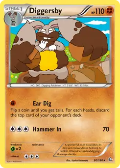 Diggersby Pokemon card from Primal Clash