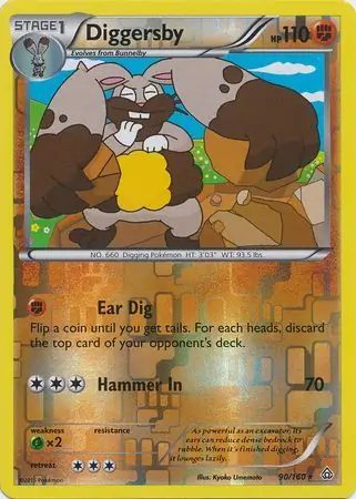 Diggersby Reverse Holo Pokemon card from Primal Clash