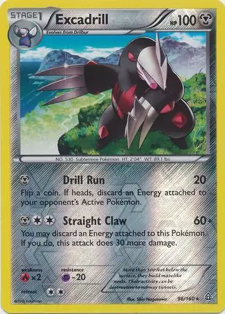 Excadrill Reverse Holo Pokemon card from Primal Clash