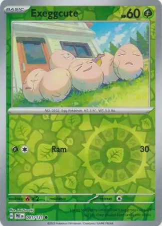 Exeggcute Reverse Holo Pokemon card from Prismatic Evolutions