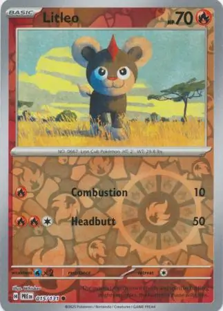 Litleo Reverse Holo Pokemon card from Prismatic Evolutions