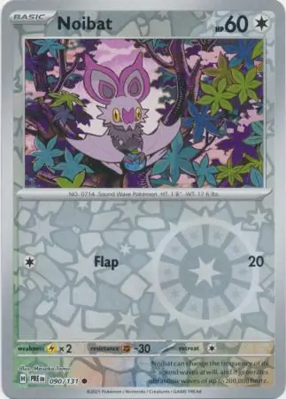 Noibat Reverse Holo Pokemon card from Prismatic Evolutions