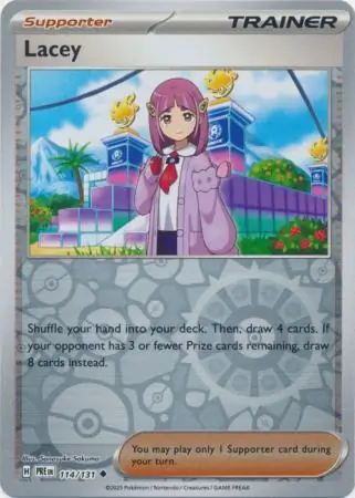 Lacey Reverse Holo Pokemon card from Prismatic Evolutions