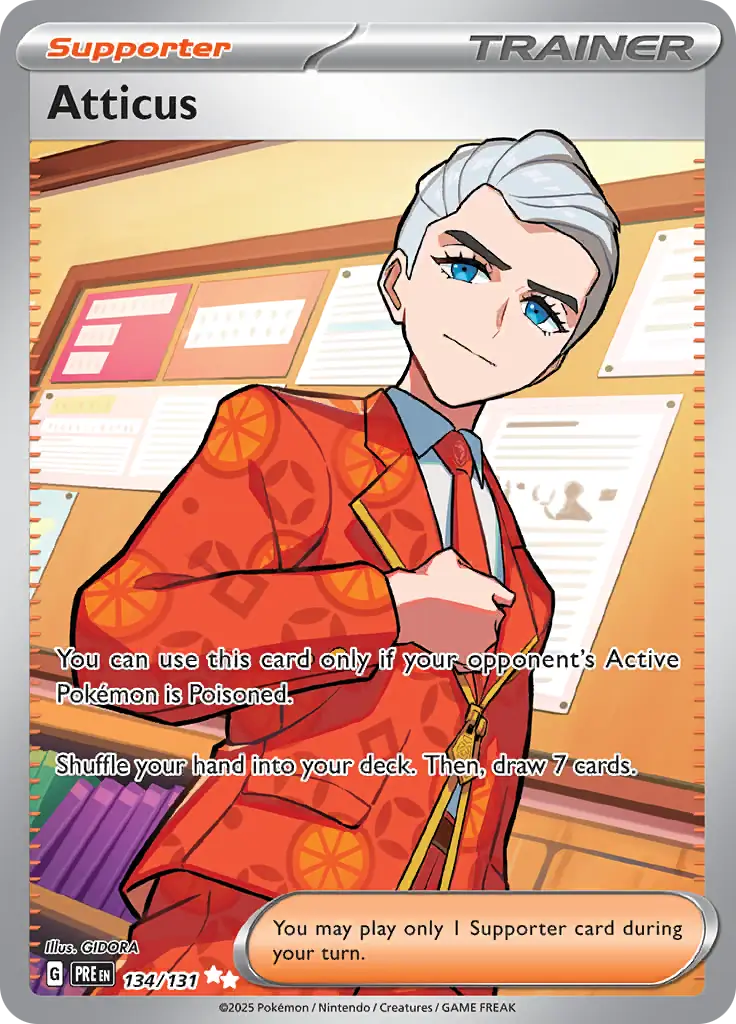 Atticus Pokemon card from Prismatic Evolutions