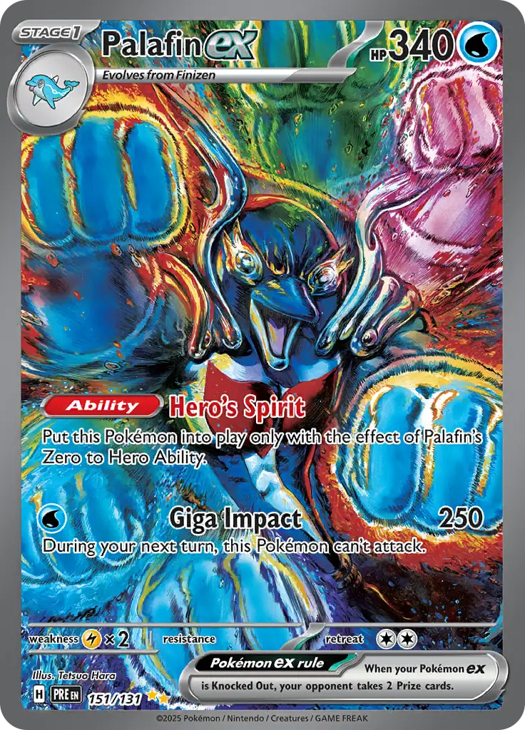 Palafin ex Pokemon card from Prismatic Evolutions