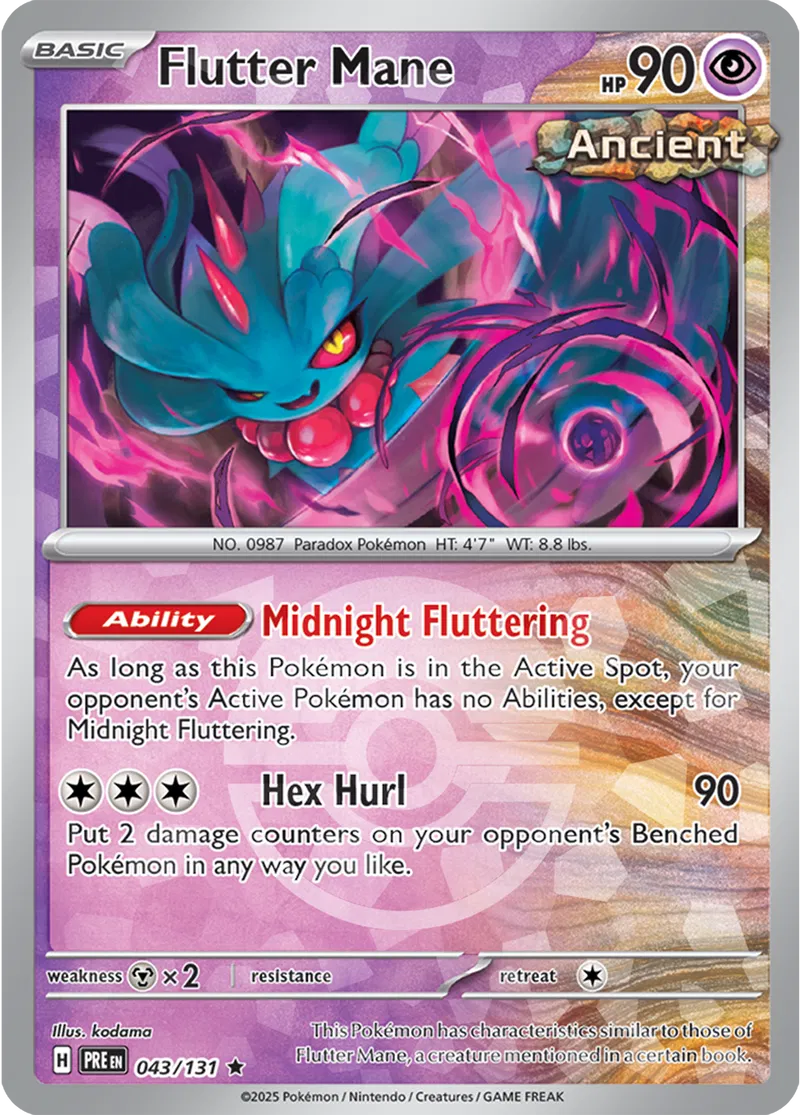Flutter Mane Poke ball Holo Pokemon card from Prismatic Evolutions