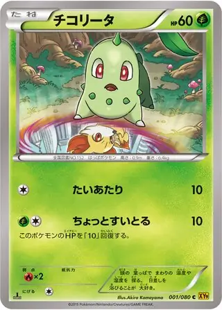 Chikorita Pokemon card from Rage of the Broken Heavens