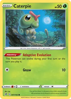 Caterpie Pokemon card from Rebel Clash