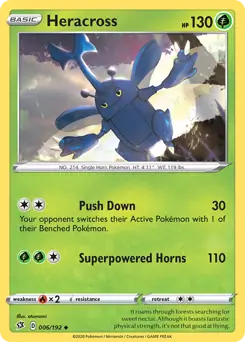 Heracross Pokemon card from Rebel Clash