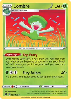 Lombre Pokemon card from Rebel Clash