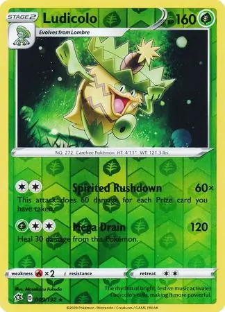 Ludicolo Reverse Holo Pokemon card from Rebel Clash