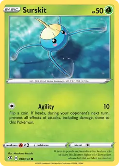 Surskit Pokemon card from Rebel Clash