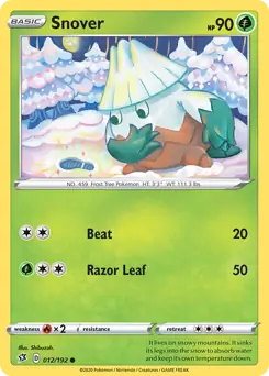 Snover Pokemon card from Rebel Clash