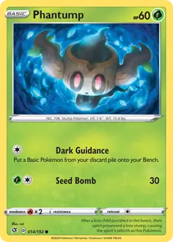 Phantump Pokemon card from Rebel Clash