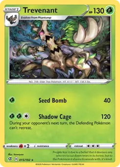 Trevenant Pokemon card from Rebel Clash