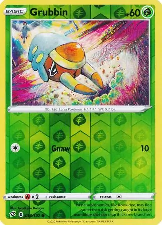 Grubbin Reverse Holo Pokemon card from Rebel Clash